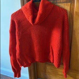 Crop turtleneck sweater